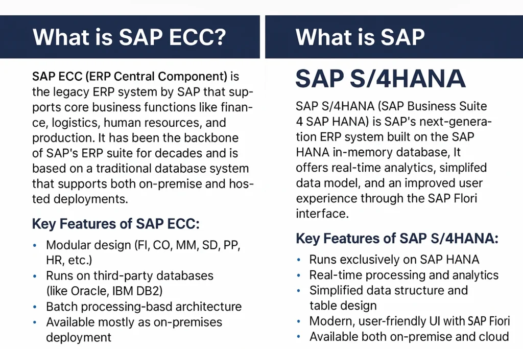 SAP ECC vs SAP S/4HANA